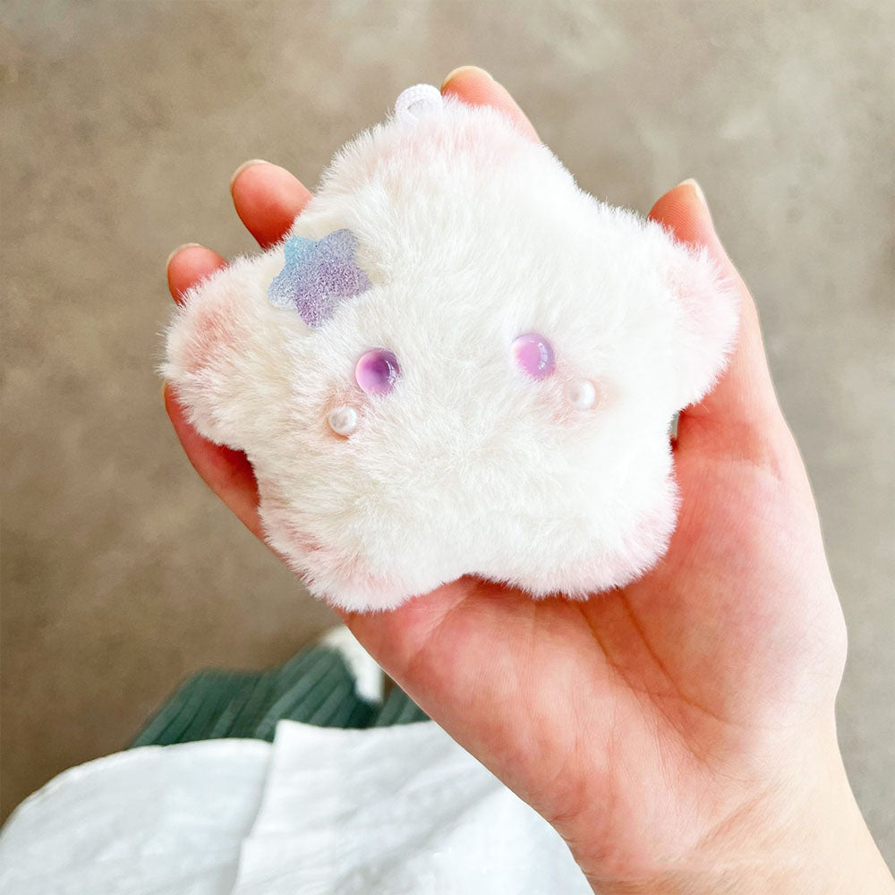 White Siamese Cat Plush Charm (Purple)